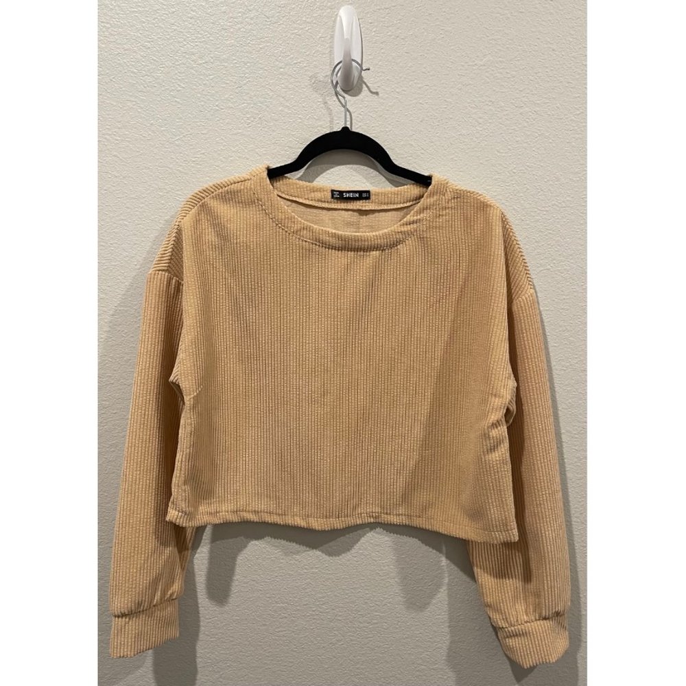 SHEIN Tan Longsleeve Crop Top